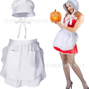 Ensemble de costumes de Noël pour femme, perruque, lunettes, gants, jupe rouge et blanche, tenue de fête de style européen - Product Image 3