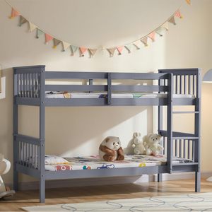 Hot Sale Wholesale Bedroom Grey Pine <strong>Triple</strong> Sleeper <strong>Bunk</strong> <strong>Bed</strong> Furniture <strong>Bunk</strong> <strong>Bed</strong> Wooden Zoom Detachable <strong>Bunk</strong> <strong>Bed</strong> <strong>With</strong> Trundle - Product Image 1