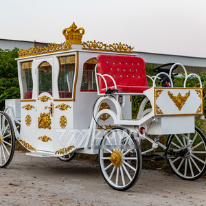Carruaje Eléctrico Real Decorado en Blanco y Dorado, Vehículo para Bodas, Batería de 60V 80A, Ruedas Sólidas, Diseño Moderno - Product Image 5