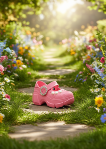 Zoccoli con perle stile Mary Jane, scarpe estive per donne e ragazze, taglia 26, tomaia in plastica morbida e leggera, intersuola in EVA - Product Image 2