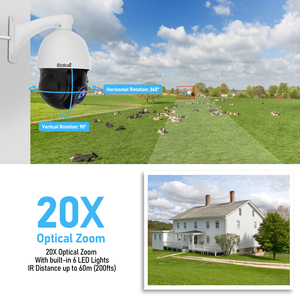 Jidetech 5MP 20x <span class=keywords><strong>Zoom</strong></span> quang PoE <span class=keywords><strong>Dome</strong></span> Camera An Ninh tầm nhìn ban đêm mạng Máy ảnh cho trong nhà và ngoài trời tương thích hisee ứng dụng - Product Image 2