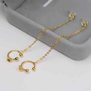 ต่างหูเงินแท้ S925 สำหรับผู้หญิง ดีไซน์ทันสมัย อุปกรณ์ DIY สำหรับทำต่างหูมุก 7-8 มม. รุ่น 1319 ฐานต่างหูแบบห้อย  อะไหล่เครื่องประดับเปล่า - Product Image 4