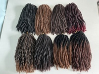 Extensions de cheveux synthétiques souples et rebondissantes de 8 pouces, tresses au crochet Spring Twist, double trame, pour créer des Butterfly Locs, teintes