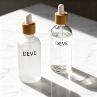 Botol Minyak Parfum Kaca Buram 60ml dengan Tutup Bambu untuk Kemasan Kosmetik Mewah