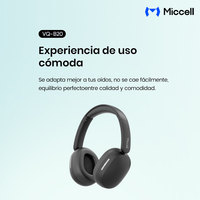Miccell Headset Nirkabel Dengan Bluetooth 6.0 Dan Peredam Kebisingan Untuk Kerja, Belajar, Dan Perjalanan