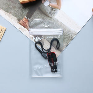 Pochette de maquillage en PVC transparent avec logo personnalisé, fermeture éclair, mini pochette pour outils de maquillage, style féminin, motif de lettres, marque Raiser - Product Image 1