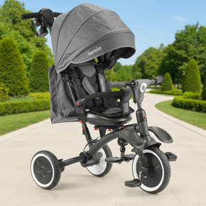 <span class=keywords><strong>Triciclo</strong></span> para Niños con Manillar, Pedales, Plegado con un Clic, Parasol, Freno de Seguridad, Asiento Giratorio <span class=keywords><strong>360</strong></span>° y Marco Metálico - Product Image 1