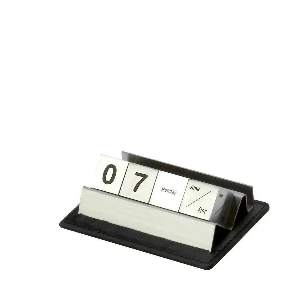 Creative Desktop Metal Perpetual calendar with Name Card Holder