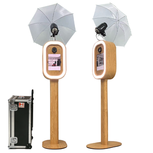 Cabina Fotografica Professionale Vintage con Effetto Legno per iPad Air/Pro, Macchina Photobooth DSLR per iPad 10.9/12.9/13 per Eventi e Feste - Product Image 1