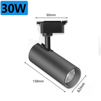 Projecteurs LED décoratifs étanches de haute qualité 30W, spots LED de plafond COB réglables pour extérieur / éclairage sur rail / éclairage sur rail LED