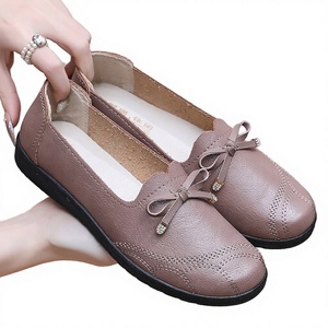 Women's Summer Breathable Pu Leather Comfortable Elegant Loafers Slip-On Anti-Slip Light Weight Flat <b>Shoes</b> - Product Image 3
