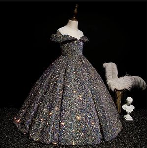 Vestito per bambini nuovo abito da principessa di lusso con paillettes primavera/estate - Product Image 4