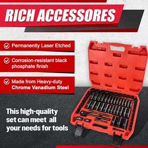 Pexmartools Bộ dụng cụ cầm tay Bộ dụng cụ cầm tay 3/8 inch Bộ ổ cắm sâu ổ đĩa CR-V 72t 64 chiếc - Product Image 5