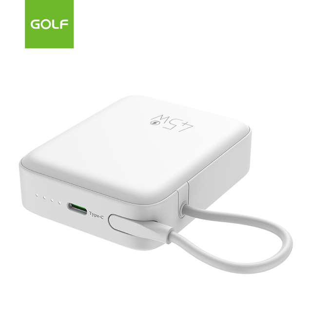 Customized Wholesale Portable Mini Power Bank Built in Cable Manufacture Fast Charging PD 45W LED 10000mAh Power Bank With Cable