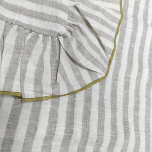 White 100% Linen Stripe Throw Pillow Covers Linen Ruffles Square Throw <strong>Cushion</strong> Cover with Hidden Zipper, 18" <strong>X</strong> 18" - Product Image 4