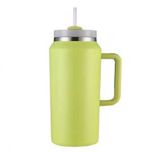 Powder Coated 64Oz Large Capacity Giant Travel Car 304 Stainless Steel Insulation Ice Bucket Cup Water <b>Bottle</b> With Handle Straw - Product Image 5