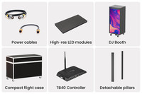 Table de DJ pliable à six volets avec écran LED intégré pour club musical