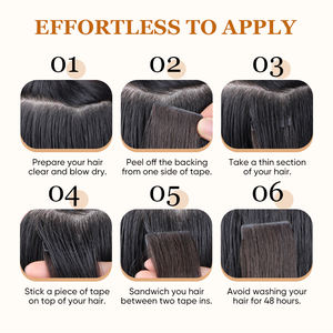 Extensões de Cabelo Humano Europeu com Fita Adesiva Dupla Face de Cabelo Virgem - Product Image 5