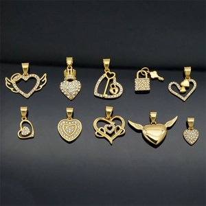 Fashion 18k Gold Plated <b>Necklace</b> Accessory Stainless Steel Heart Charm Zircon <b>Necklace</b> Jewelry for Women - Product Image 1