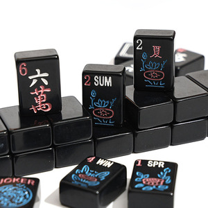 Wholesale Luxury Black <b>Mahjong</b> <b>Set</b> Pattern Acrylic Tiles American <b>Mahjong</b> <b>Set</b> for Family Entertainment and Travel Games - Product Image 4