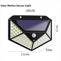 Lampu Dinding tenaga surya LED 20/100 kualitas tinggi 3 mode PIR Sensor gerak IP65 tahan air ABS 6000K lampu taman siang hari