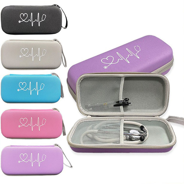 EVA Stethoscope Storage Case, Hard Shell Shockproof Travel Tool Bag, Portable Protective Box for Nurse Medical Stethoscope