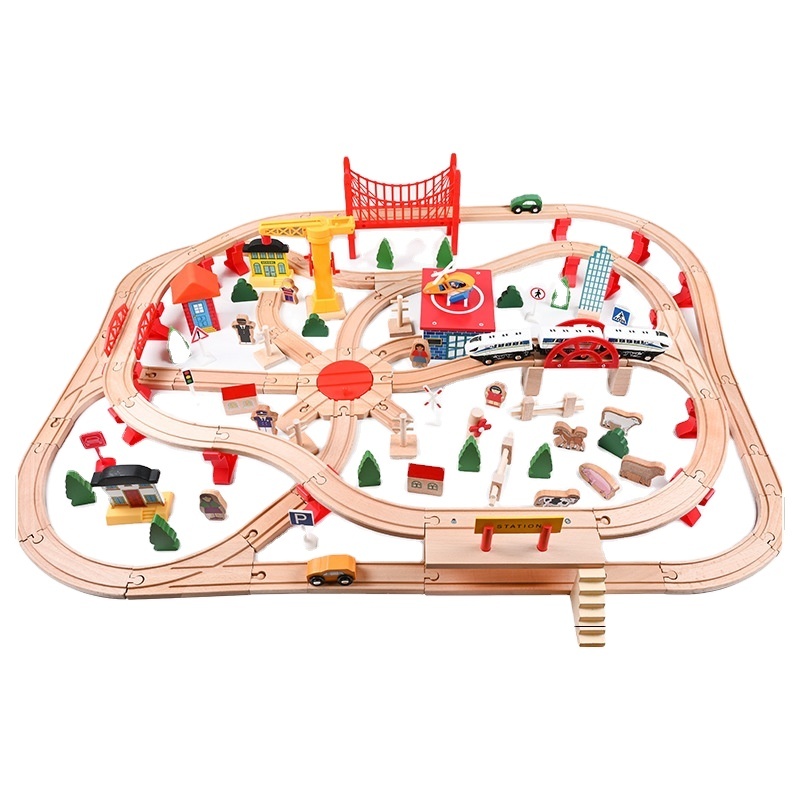 Unisex High Speed Rail Wooden Train