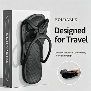 Chaussons de voyage pliables en EVA, légers, antidérapants, pour hôtel, faciles à ranger, pour usage quotidien - Product Image 6