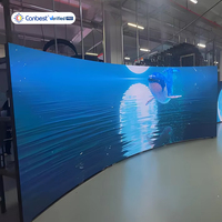 Panneaux d'écran LED incurvés d'intérieur P1.2 P2 P2.5 2.5 mm, écran LED flexible rond à 360 degrés, panneau mural vidéo LED pour tunnel publicitaire
