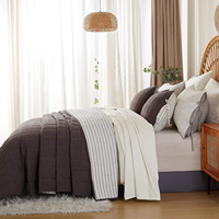Ensemble de literie de luxe pour lit queen size, 100% coton, couleur unie, comprenant une housse de couette