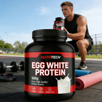 NUTRTECH Yumurta Beyazı Protein Tozu-Laktozsuz 500g GMP Sertifikalı 40-49g Protein (Porsiyon Başına) Yetişkin Kullanımı Kas Geliştirici Besin