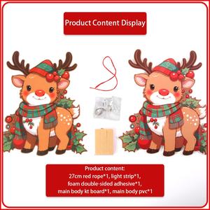 Colorido PVC Reno Papá Noel Adornos colgantes Año Nuevo DIY Decoraciones navideñas brillantes para decoraciones navideñas - Product Image 4