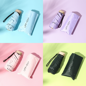 Ultra-leggero Mini parasole pastello compatto UPF 50 + protezione UV capsula oscurante ombrello CU regalo promozionale - Product Image 1