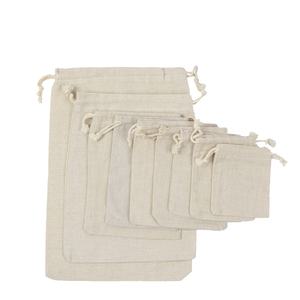 Sac <span class=keywords><strong>de</strong></span> rangement en coton lin blanc, sac à cordon, pochette en Jute, petit cadeau <span class=keywords><strong>de</strong></span> noël, pochette à cordon coulissant - Product Image 3