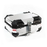 Boîte à bagages supérieure pour moto 22L Silver F2-MOTO, boîte arrière en aluminium personnalisée pour moto