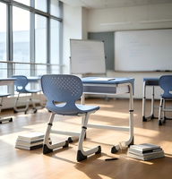Meubles scolaires colorés, tables en plastique réglables en hauteur pour enfants, pour les salles de classe préscolaires, bureau et chaise en plastique pour étudiants