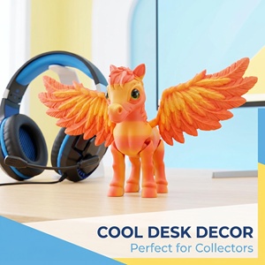 3D Printed <b>PLA</b> Flexible Crystal Pegasus Toys Kids Action Figure Horse Animals Children Big Size Collection Original - Product Image 2