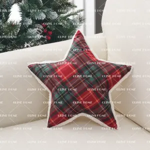 Coussin de Noël en forme d'étoile de Noël pour chambre coussin de forme décorative pour décor de salle de jeux coussin en forme de 3D