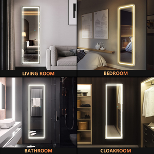 LED Full Body Smart Mirror Touch Sensor Switch Silver Aluminum Lenses Anti-Fog for Living Room Gym Bedroom Hotel Salon Bath - Product Image 3