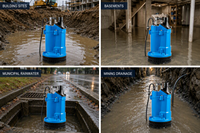 Pompe de drainage submersible portable et légère MEUDY KBV avec turbine en chrome haute performance pour le déshumidification des chantiers de construction et des sous-sols