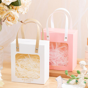 Sac en papier <span class=keywords><strong>Kraft</strong></span> avec fenêtre, impression personnalisée de votre propre Logo, sac en papier artisanal avec poignée - Product Image 3