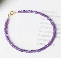 Natürliches Zhejiang-Amethyst-Armband für Damen, Marke Haoxuan, extrem dünn, 2 mm, rund, facettiert, Edelstein, funkelnd, Modetrend