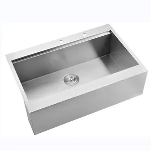 Overmount Ledge Workstation Apron Front Sink 30 inch Farmhouse Kitchen Sink 16 Gauge Stainless Steel Deep Single Bowl Farm Sink