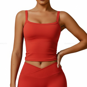 ラックパンサー新着トップデポルティボヨガ女性と若者クロップトップジムタンクトップブラ付き - Product Image 2