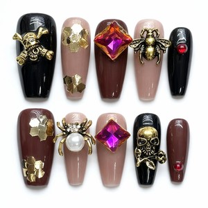 Uñas postizas de moda con diseño preestablecido, acabado mate y brillante, de cobertura completa, tipo stiletto largo, de PMMA con certificación CE, para dedos. - Product Image 5