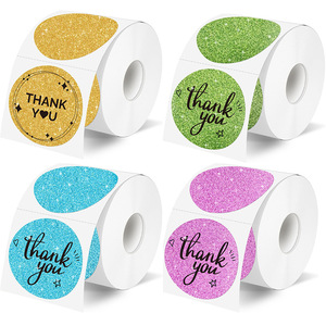 Bán buôn biểu tượng tùy chỉnh 500 cái/cuộn Vòng Giáng sinh ba chiều Cảm ơn bạn dán cho bao bì Nhãn dán nhãn - Product Image 3