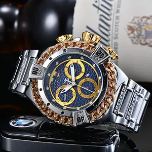 INVI New Casual Personality Oversized Dial Sports Watch Waterproof Design Mechanical Men's Watch China Glass Rose Gold Plastic