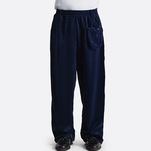 <span class=keywords><strong>Pantaloni</strong></span> Larghi da Uomo in <span class=keywords><strong>Velluto</strong></span> Blu Navy Personalizzati, Stile Streetwear, <span class=keywords><strong>con</strong></span> Coulisse, Fornitore OEM, Tinta Unita, Lavaggio Dritto, Fantasia Semplice - Product Image 1
