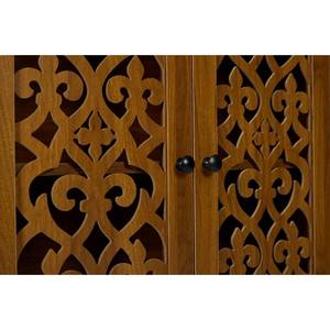 Hand Carved Arched Cabinet Solid Wood <b>Storage</b> With <b>Open</b> Shelf And 2 Doors Tall Narrow Accent Cabinet For Living Room - Product Image 5