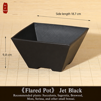 Pot de fleurs carré en résine de style chinois avec plusieurs trous de drainage, jardinière pour usage domestique pour les plantes succulentes, les cactus, les bonsaïs